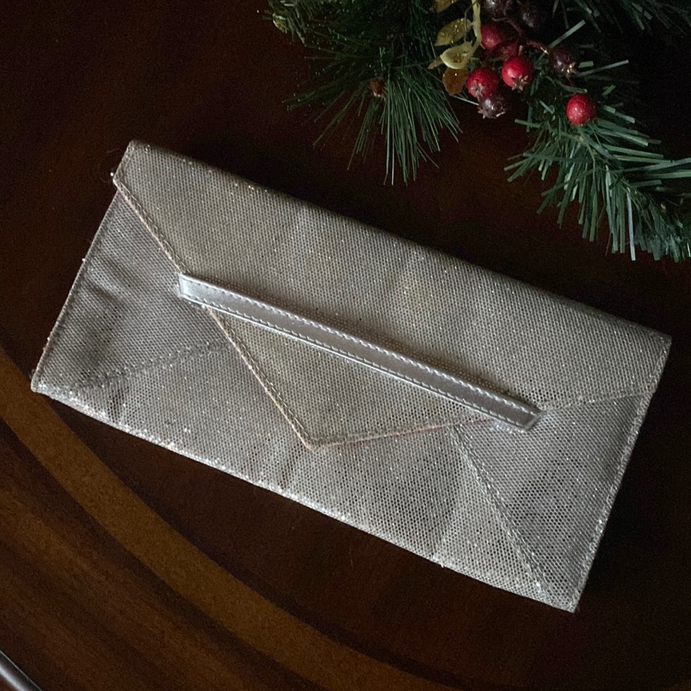 Victoria Secrets Silver Sparkle Envelope Clutch - Picture 4 of 6